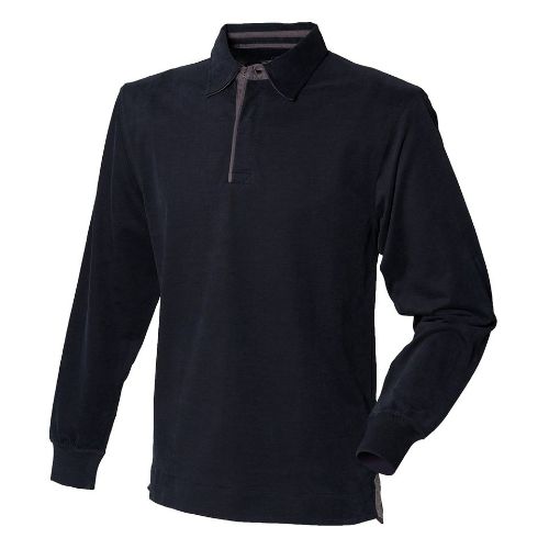 Front Row Super Soft Long Sleeve Rugby Shirt Black